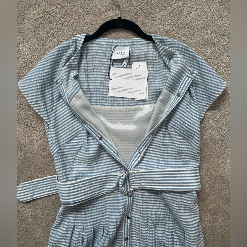 Akris Punto Midi Length Snap Front Belted Shirtdress - Picture 14 of 15
